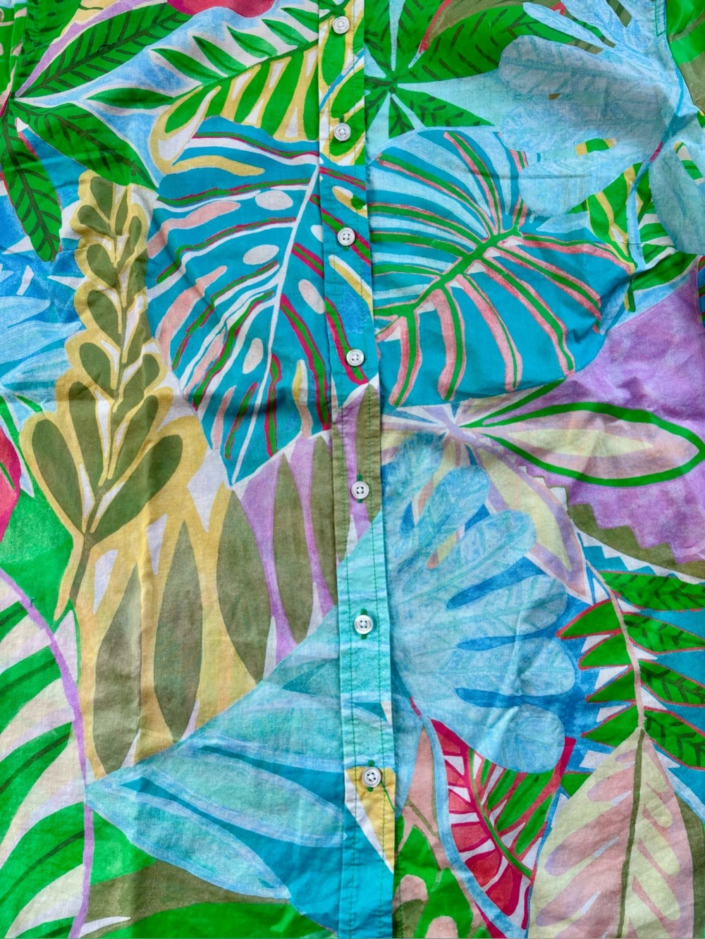 Talbots Tropical Print Button-Down Shirt XL - Picture 2 of 5